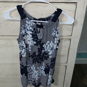 Blue Floral Tank Top